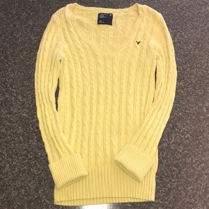 bright yellow american eagle sweater